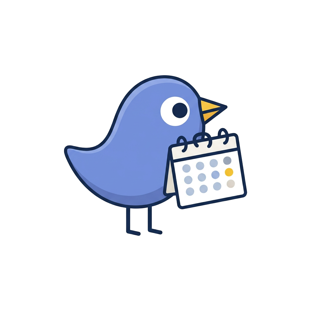Chirp bird holding a calendar